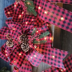 New Prelit Bow Tree Topper SET of 4